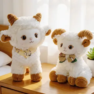 Cute and fluffy little sheep plush toy doll, soft stuffed animal for kids and companion.