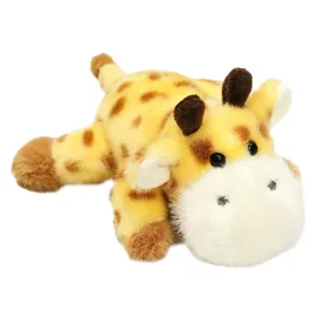 Cute stuffed giraffe plush toy, soft lying animal doll pillow for kids room decor and gift.