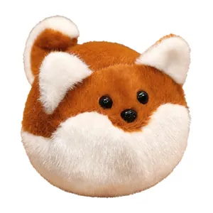 Cute round plush cat toy shiba inu stuffed doll fluffy stress relief pillow for kids