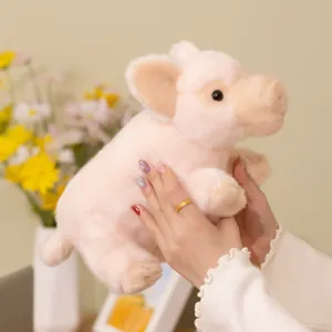 Cute pink pig plush toy cute stuffed animal soft doll for kids comforting companion gift
