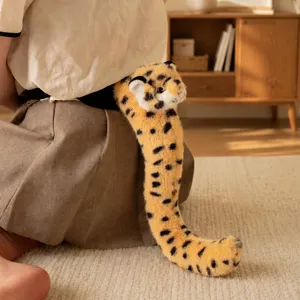 Cinturón de felpa con cola de leopardo lindo animal cosplay accesorio suave juguete de fiesta