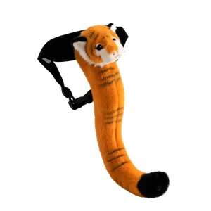 Accesorio de disfraz de cola de tigre de peluche con correa de cintura ajustable.