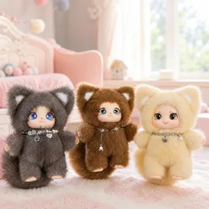 Simpatica bambola di peluche volpe simulazione ciondolo soffice giocattolo portachiavi borsa