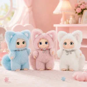 Simatico finto volpe simulato peluche bambola portachiavi soffice borsa ciondolo regalo per ragazze