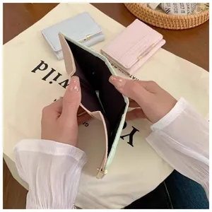 Donna corto coccodrillo motivo portafoglio tre ante compatto moda porta carte