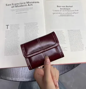 Vintage Ölwachs Leder Kartenetui kleine mehrfach Schlitz Akkordeon Geldbörse elegante Kartenhülle