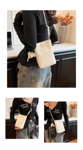 Cute mini elephant phone bag for women, stylish leather crossbody messenger bag for daily walk.