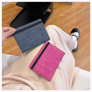Fundas protectoras para pasaporte de viaje organizador cartera con banda elastica.