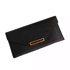 Women long black wallet envelope clutch purse card holder simple design fashion casual daily use