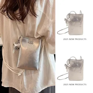 Cute Elephant Charm PU Leather Mobile Phone Bag Urban Minimalist Letter Crossbody Shoulder Bag Mini Casual Pouch For Women Daily
