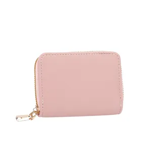 Portefeuille de Cartes en Cuir PU avec Blocage RFID Minimaliste Texture Litchi Accordéon Multi Emplacements Fermeture Éclair Porte-Cartes Porte-Monnaie pour Femmes Hommes