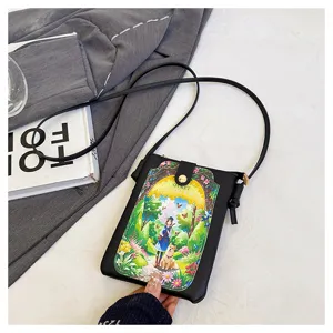 Cute Korean style women crossbody phone bag with strap, versatile mini shoulder bag for use.
