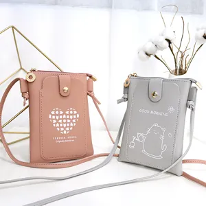 Cute mini crossbody phone bag PU leather small shoulder bag wallet for women and girls daily use.