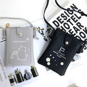 Cute mini phone crossbody bag for women, stylish PU leather casual shoulder small purse.