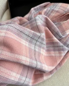 Pink plaid imitation cashmere scarf winter warm shawl couple fringe neck warmer casual soft
