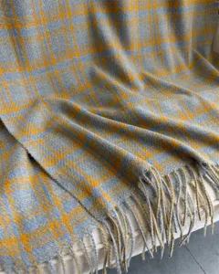 Korean style imitation cashmere plaid tassel scarf unisex autumn winter warm fashion shawl