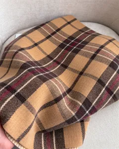Classic plaid imitation cashmere scarf shawl for women and men, soft warm winter accessory.