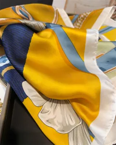 Luxury equestrian print silk square scarf, elegant neckerchief and stylish fashion shawl.