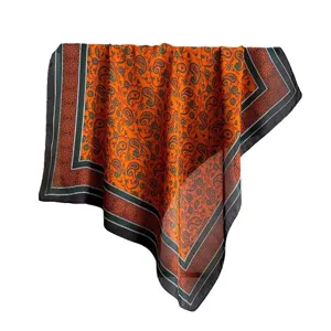 70cm Paisley Print Silk Feel Square Scarf Elegant Women Neckerchief Spring Summer Fashion
