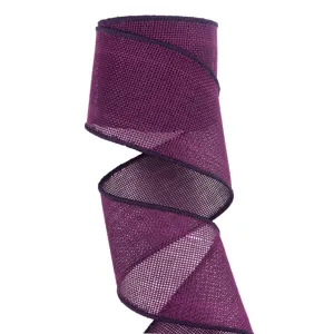 Purple wired burlap ribbon for gift wrapping, floral wreath, and creative home decor projects.
