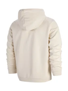 Dettaglio posteriore della felpa con cappuccio da uomo in tessuto waffle sportivo casual