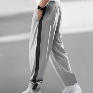 Heren casual joggingbroek met knopen aan de zijkant losse rechte pasvorm stijl