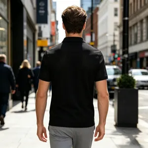 Été hommes respirant décontracté séchage rapide polo chemise slim manches courtes.
