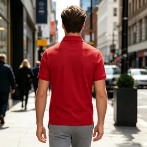 Polo homme respirant à manches courtes, haut mode slim fit décontracté d'été détail