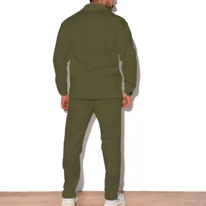 Ensemble survêtement décontracté homme veste et pantalon style automne pour tenue quotidienne.