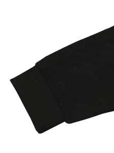 Men's black jacquard knit sweatshirt long sleeve casual cuff detail winter top apparel