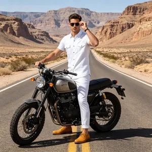 Camisa de Manga Corta de Lino para Hombre Estilo Biker Americano Vintage Casual Color Sólido Top de Doble Bolsillo para Verano