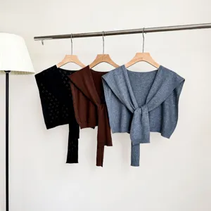 Korean floral hollow knit shawl for women, summer thin cardigan, stylish layering outer wear
