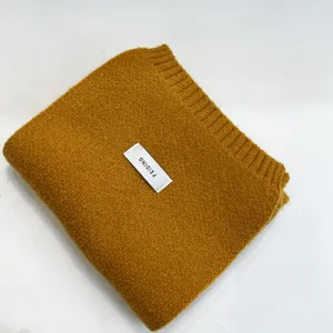 Autumn winter solid color knitted scarf soft warm casual neckerchief for women and men.