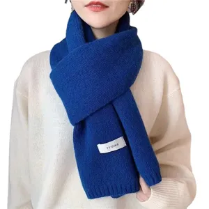 Solid color knitted winter scarf for women, warm and cozy stylish Korean style neck warmer.