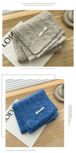 Cozy winter knitted cable scarf for women, thick warm solid color woolen winter neck warmer.