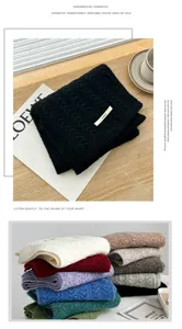 Classic cable knit scarf for autumn and winter, cozy thick warm winter neck warmer for women.