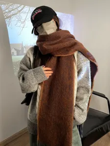 Thickened plush autumn winter scarf stylish cozy oversized shawl warm winter neck wrap