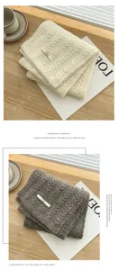 Cozy winter cable knit scarf solid color warm thick casual soft neck wrap for women