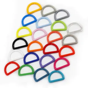 Anelli a D in plastica colorati 20mm semitondi per borse zaini cinghie accessori hardware