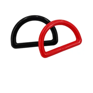 Set di fibbie ad anello a D in plastica nera e rossa per accessori zaino borsa 20mm