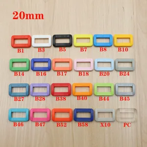 boucles de sangle en plastique de 20mm curseurs rectangulaires pour sacs et sangle