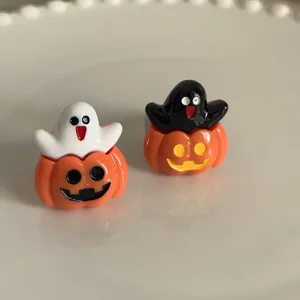 Quirky Halloween Pumpkin Ghost Acrylic Ring Funny Little Monster Finger Ring Party Jewelry For Women Girls Gift