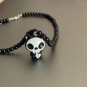 Halloween collar cuentas calavera original gótico joyería abalorios accesorio mujer