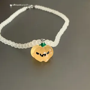 Halloween Lindo Colgante De Calabaza Collar De Cuentas Mujer Regalo Joya Festiva