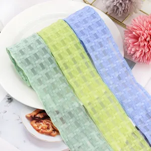 Nastro in chiffon a quadri tessuto a rete per fiocchi fai da te accessori abbigliamento artigianato