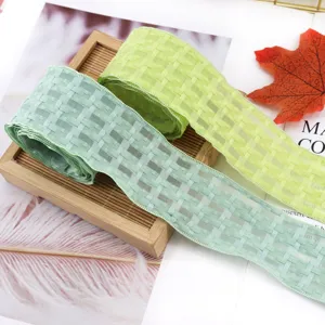 Nastro in chiffon a quadri fai da te materiale per fiocchi accessori capelli rete creativa