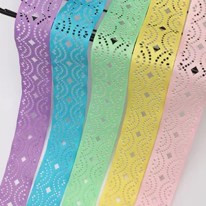 Large Ruban Gros-Grain Gaufré à Vagues pour Noeud DIY Fait Main Accessoires de Vêtements Emballage Cadeau Ruban Artisanat
