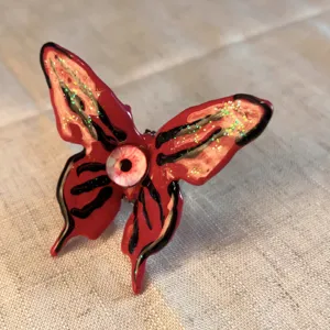 Y2K Anello Farfalla Rossa Gotico Dolce Freddo Occhio Statement Dito Gioiello Chic Moda