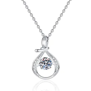 S925 Ασημένιο Κολιέ με Κρεμαστό Τυχερό Σάκο Moissanite Γυναικείο Κόσμημα