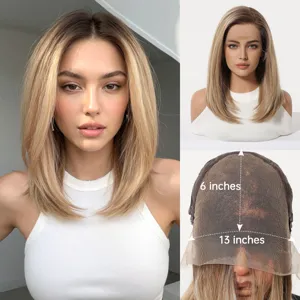 Detailed view of 13x6 HD lace front wig, showing cap structure and realistic hair texture.